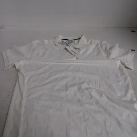 CALVIN KLEIN POLO SHIRT – WHITE, MEN'S LARGE (L) 