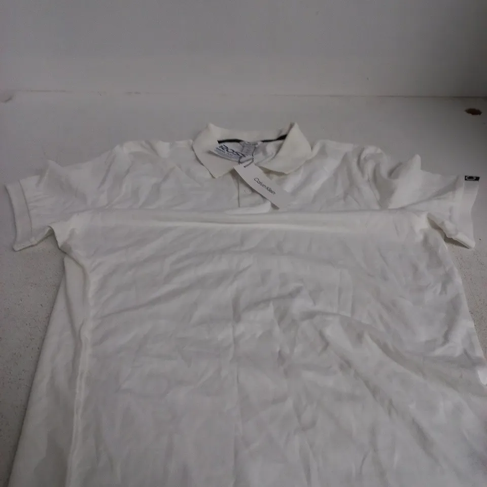 CALVIN KLEIN POLO SHIRT – WHITE, MEN'S LARGE (L)