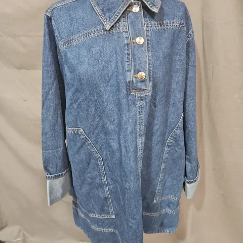 ALIGNE DENIM MINI OVERSHIRT IN BLUE SIZE 24