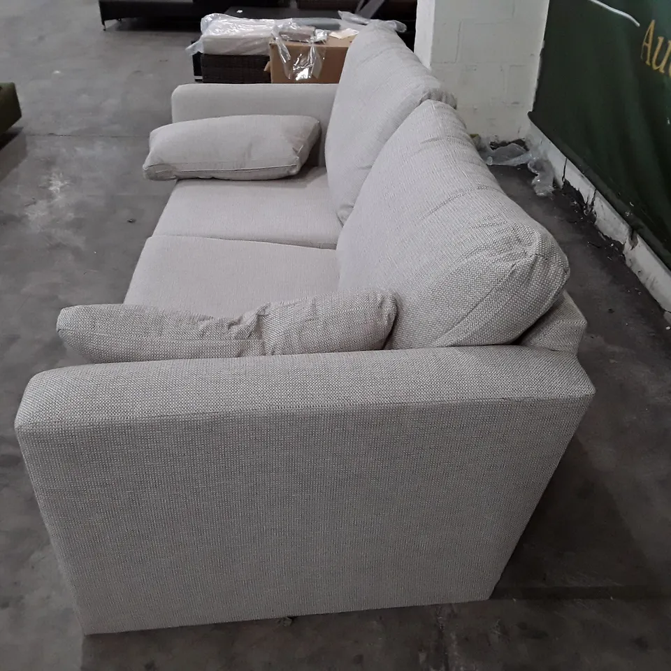 QUALITY DESIGNER MILES 3 SEATER SOFA - GREY FABRIC 