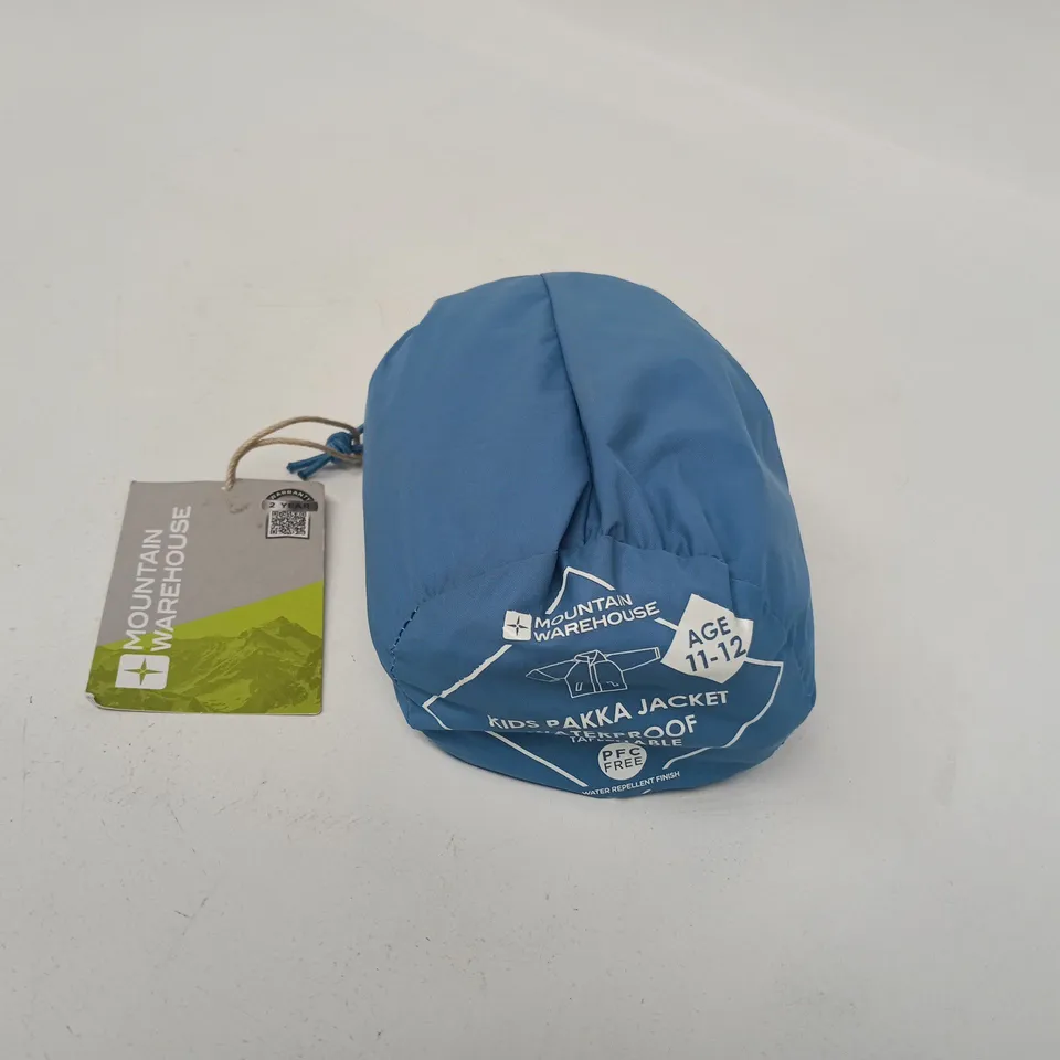 MOUNTAIN WAREHOUSE PAKKA 2 KIDS WATERPROOF JACKET IN BLUE SIZE 11-12 YEARS