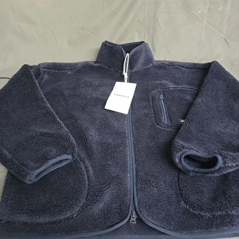ADANOLA OVERSIZED POCKET ZIP THROUGH FLEECE – NAVY, XS