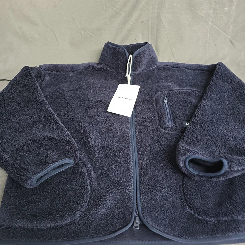 ADANOLA OVERSIZED POCKET ZIP THROUGH FLEECE – NAVY, XS