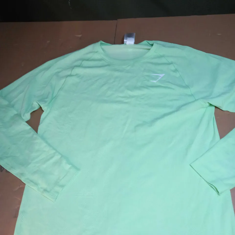 GYMSHARK LONG SLEEVE WORKOUT T-SHIRT SIZE S