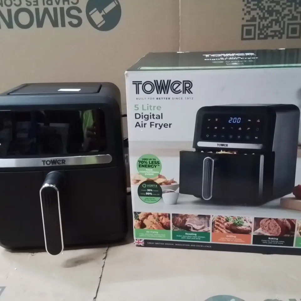 BOXED 5 LITRE VORTX AIR FRYER WITH DIGITAL COLOUR DISPLAY