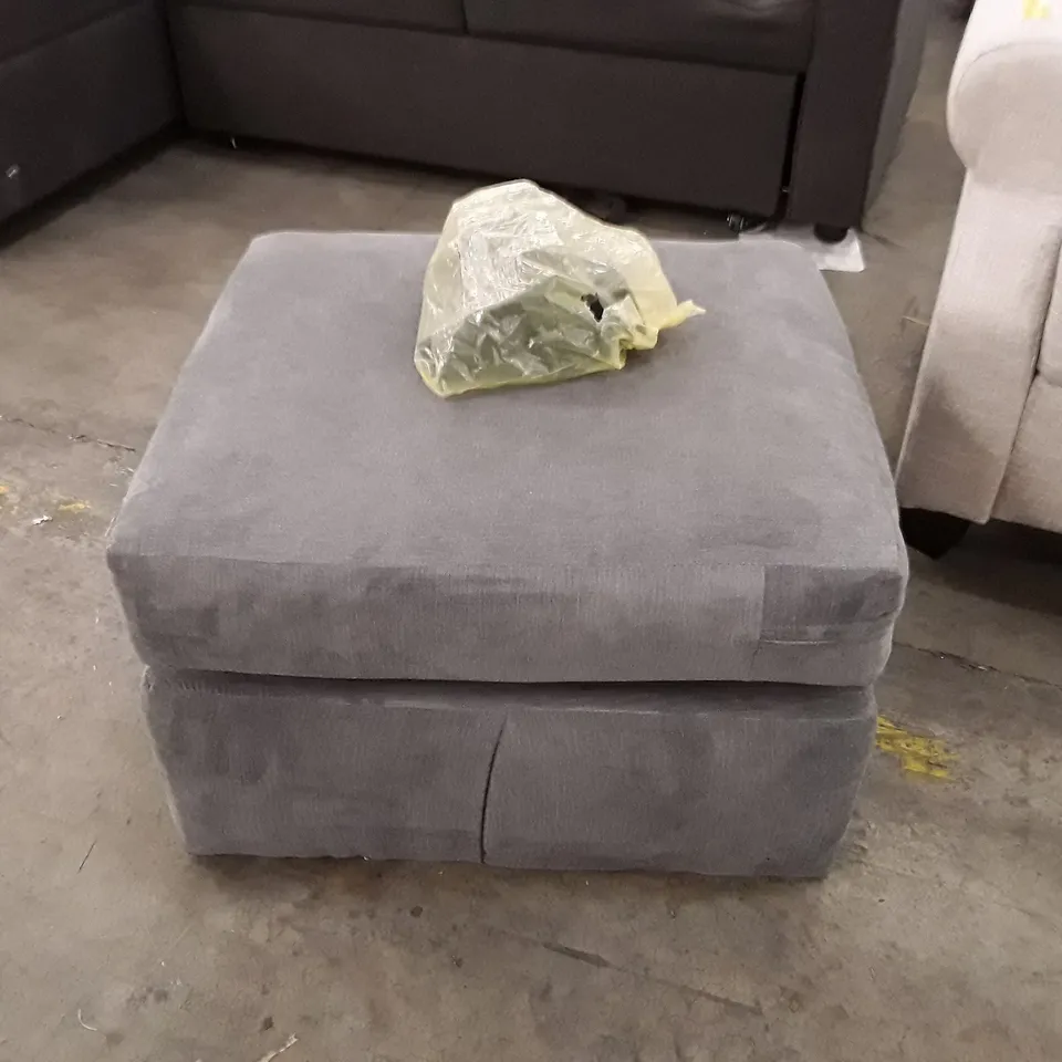 SMALL FABRIC FOOTSTOOL - GREY
