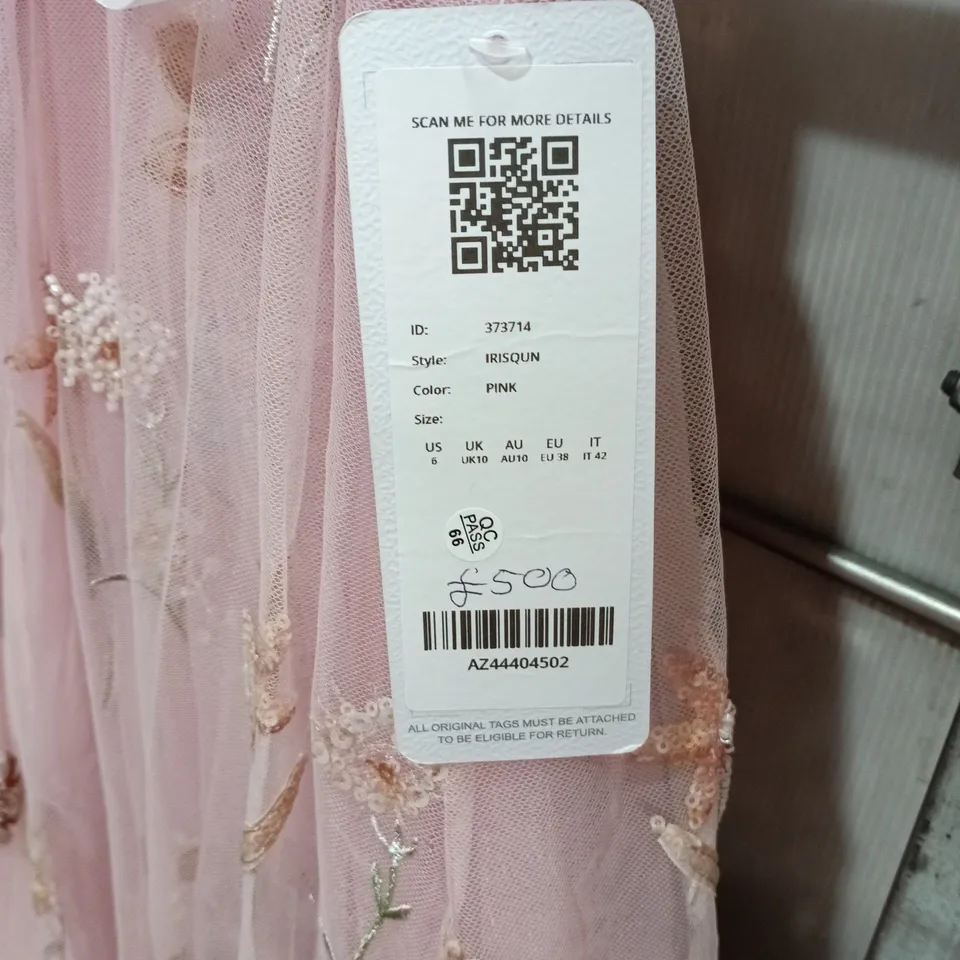 AZAZIE PINK IRISQUN EMBROIDERED TULLE DRESS – WOMEN'S UK 10