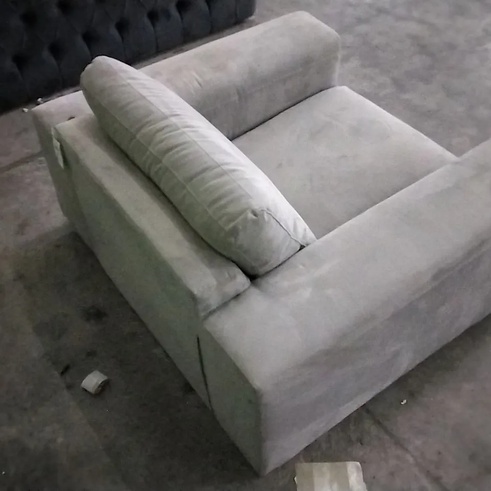 QUALITY ELEPHANT GREY FABRIC ARMCHAIR