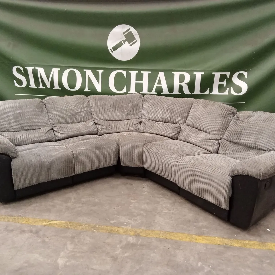 SIENNA FABRIC/FAUX LEATHER HIGH BACK RECLINER CORNER GROUP SOFA RRP £1449