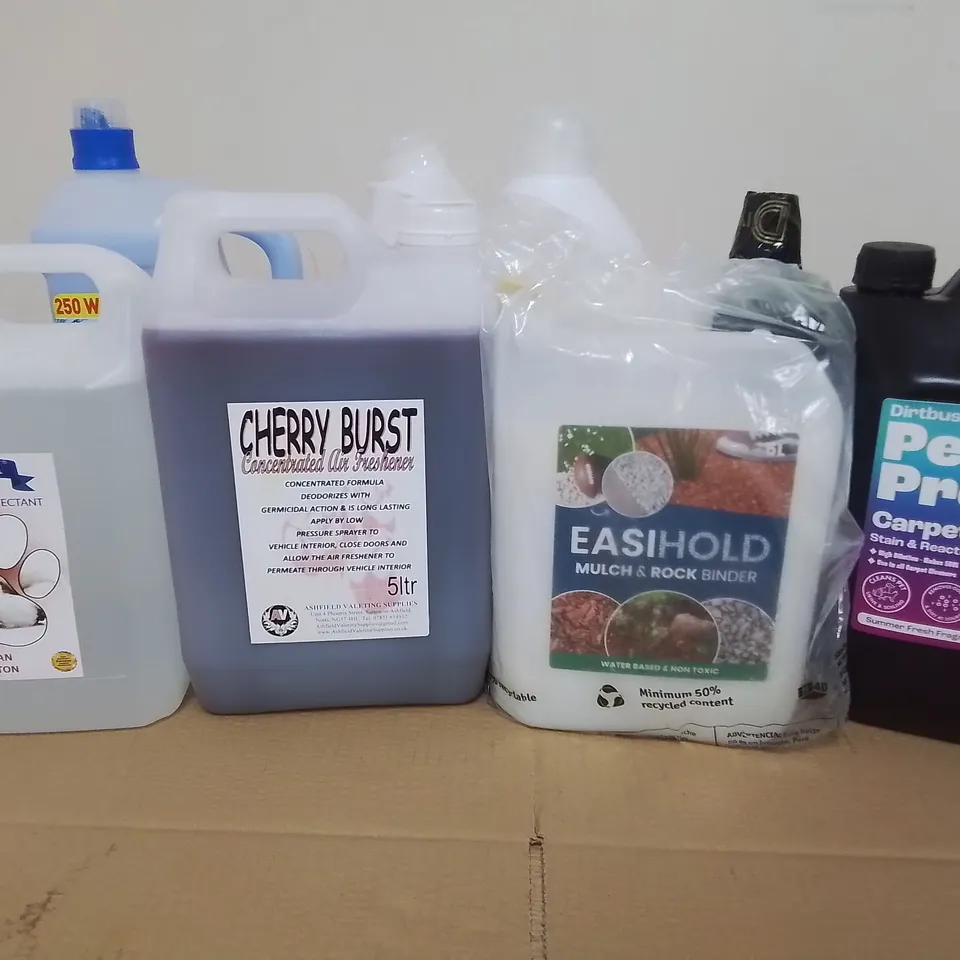LOT OF 8 ASSORTED HOME LIQUID ITEMS TO INCLUDE PERSIL DETERGENT, TOMORITE TOMATO FOOD AND CHERRY AIR FRESHNER