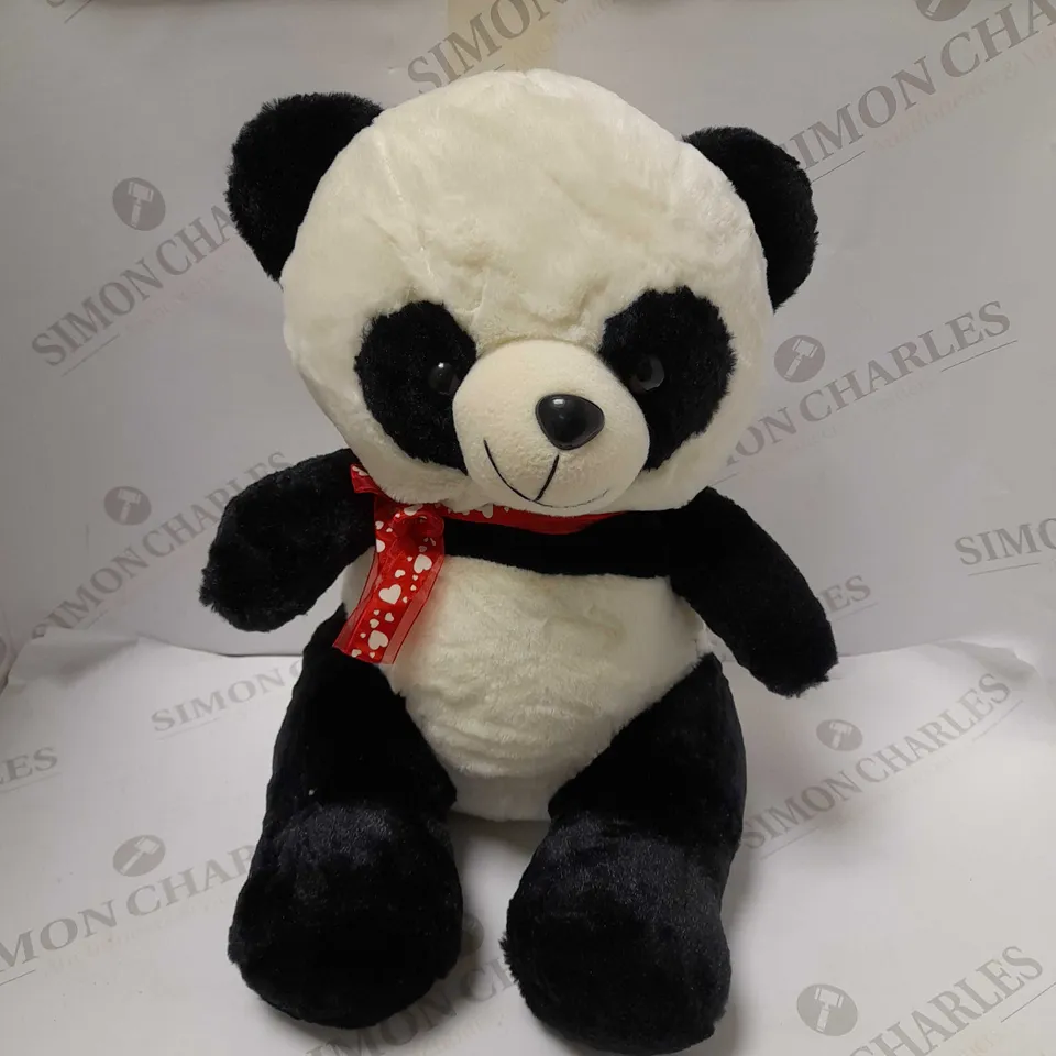 TWO ASSORTED BRAND NEW SOFT TOYS TO INCLUDE; TEDDY BEAR & BLACK AND WHITE PANDA