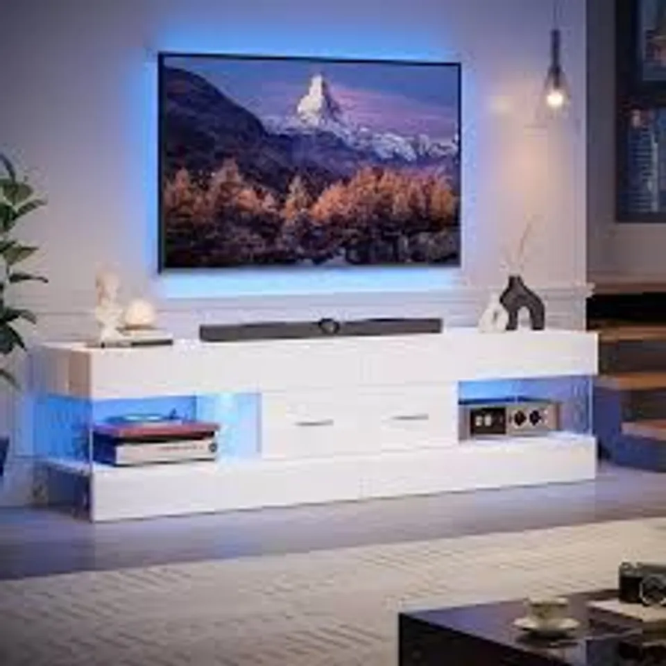 BOXED BESTIER TV STAND FOR 55/60/65 INCH TV - WHITE (1 BOX)