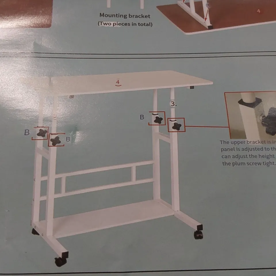 BOXED NIGHT TABLE - WHITE FRAME/RAW WOOD GRAIN