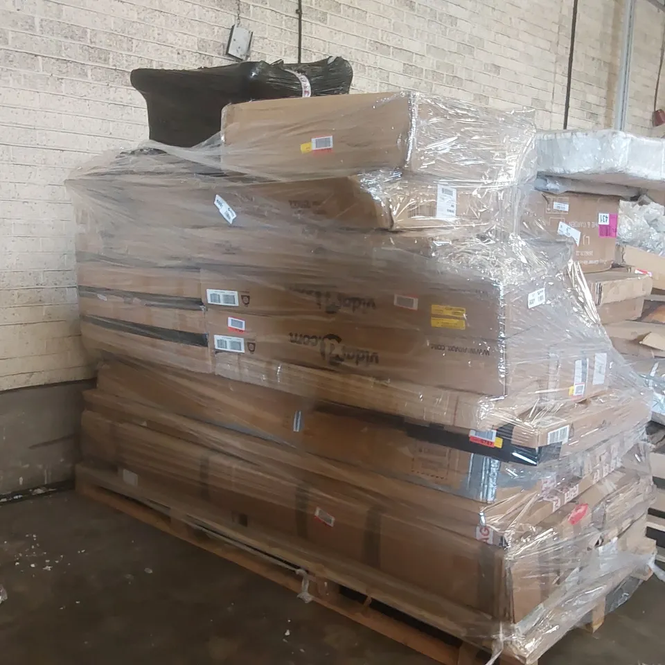 PALLET OF ASSORTED INCOMPLETE DESIGNER FURNITURE PARTS AND PIECES