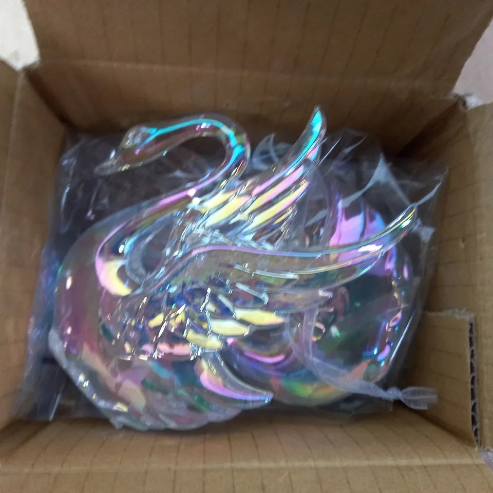 JM BY JULIEN MACDONALD SET OF IRIDESCENT SWAN DECORATIONS