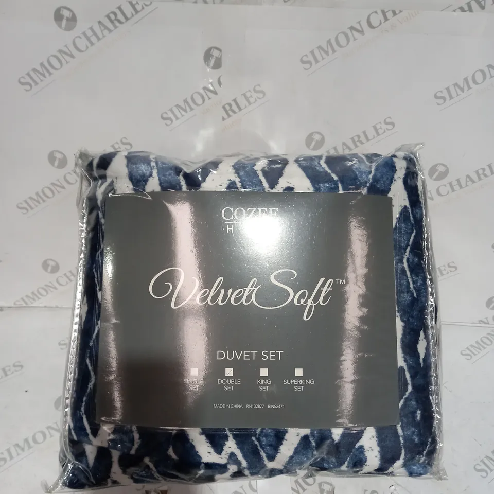 COZEE HOME VELVET SOFT DOUBLE DUVET SET 