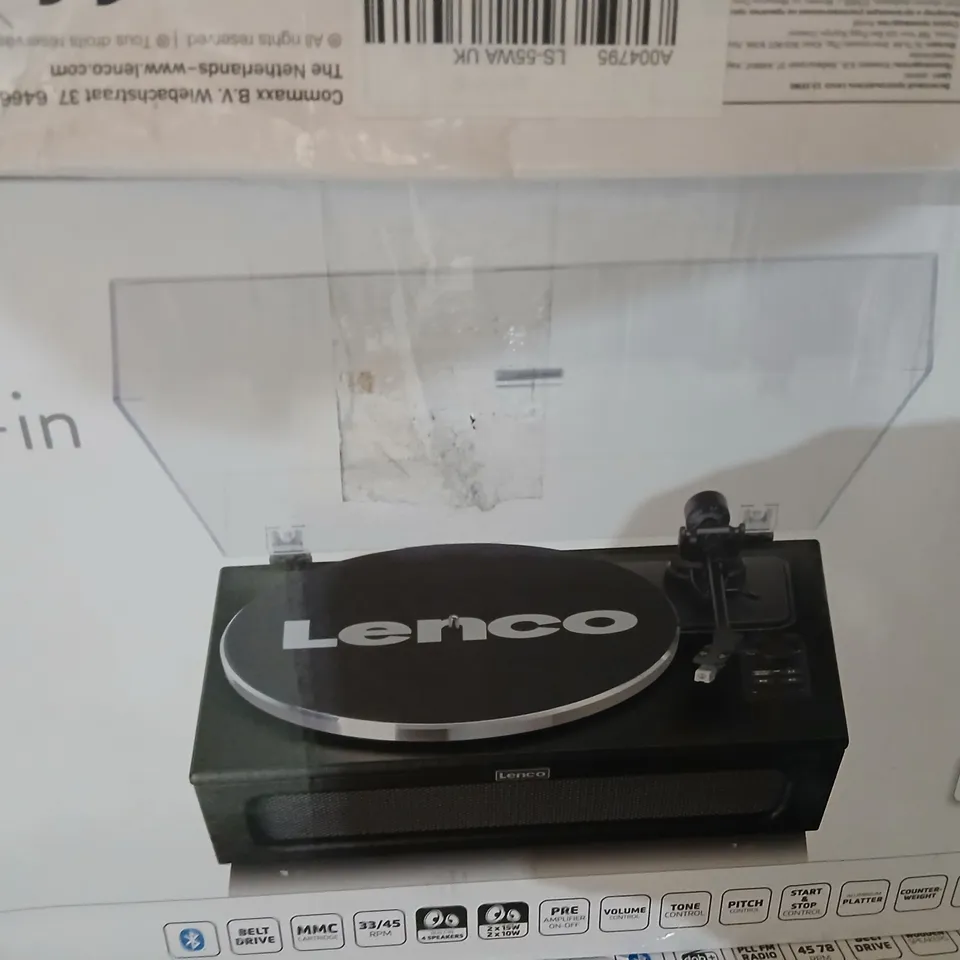 BOXED LENCO LS-430BK BLUETOOTH TURNTABLE WITH BUILT IN SPEAKERS 