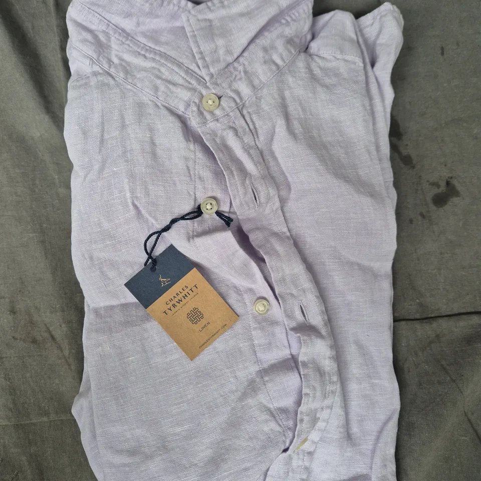 CHARLES TYRWHITT LILAC PURE LINEN CLASSIC FIT SHIRT – MEN’S
