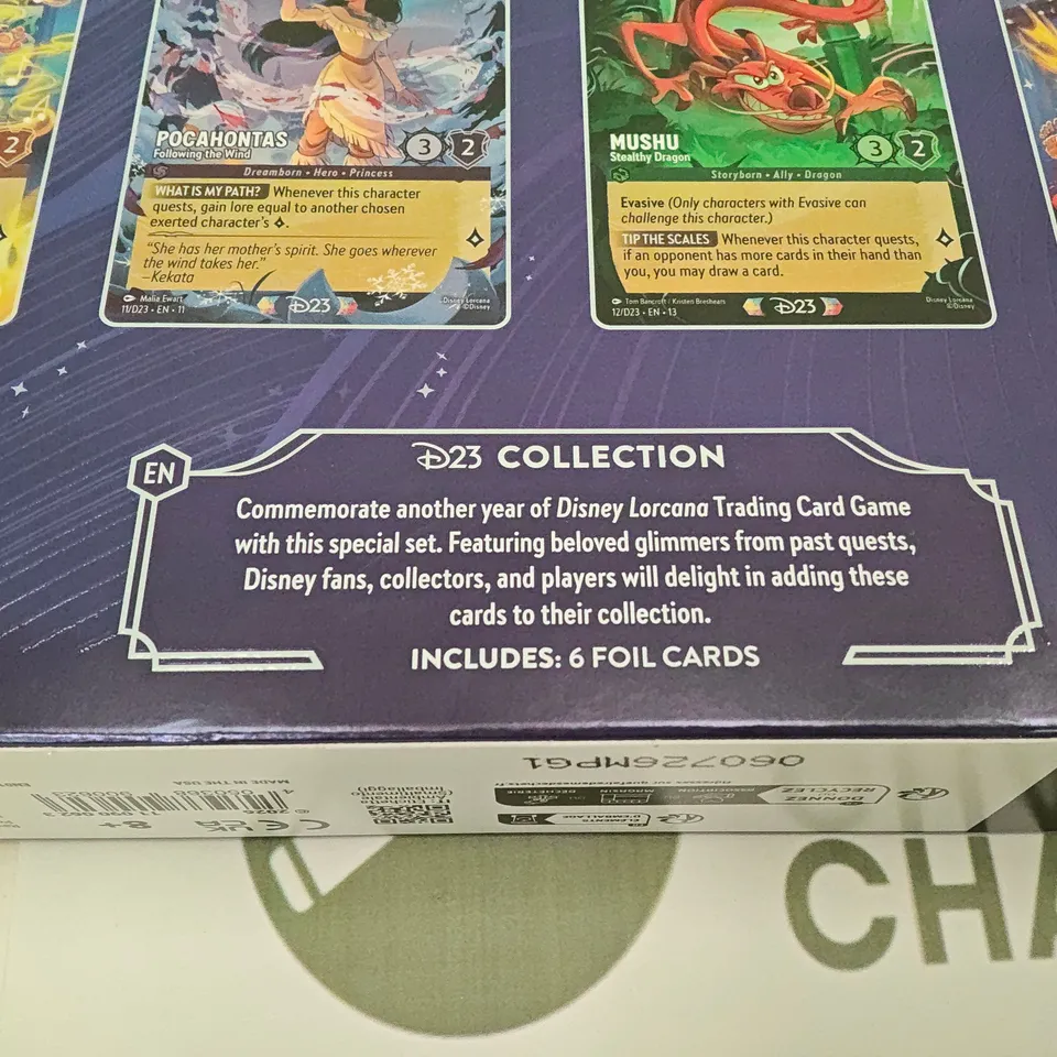 DISNEY LORCANA D23 COLLECTION BOOSTER BOX – TRADING CARD GAME (6 FOIL CARDS)