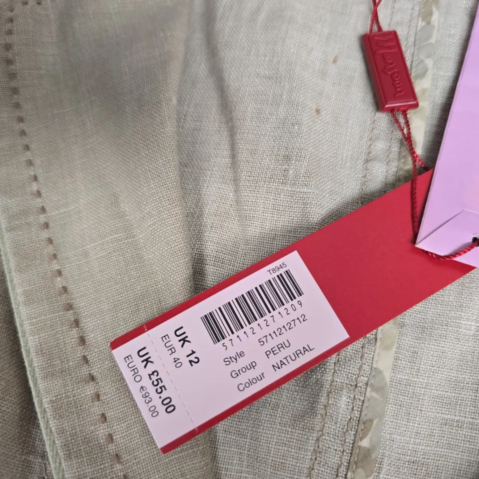 PER UNA BEIGE LINEN BLAZER – UK 12 / EU 40 (NATURAL)