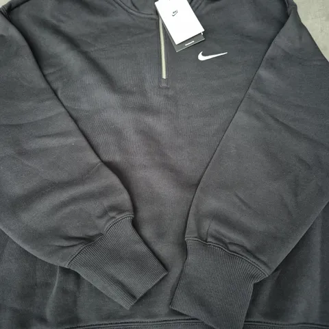 NIKE WOMEN'S BLACK 1/4 ZIP HOODIE – UK SIZE S