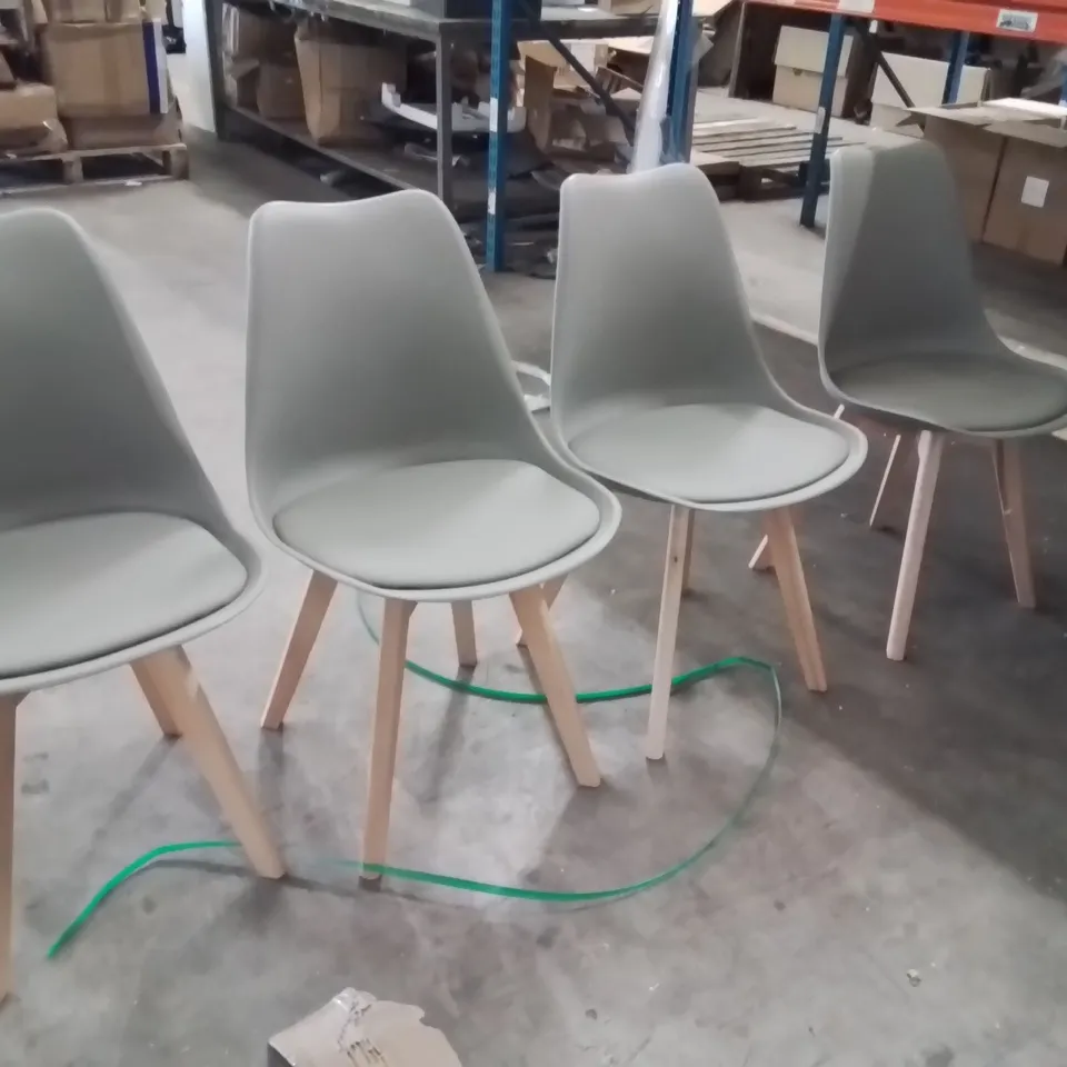 DINING CHAIRS SET OF 4 EGG SHAPED 