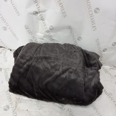 BOXED COZEE HOME VELVET SOFT HEATED BLANKET IN CHARCOAL
