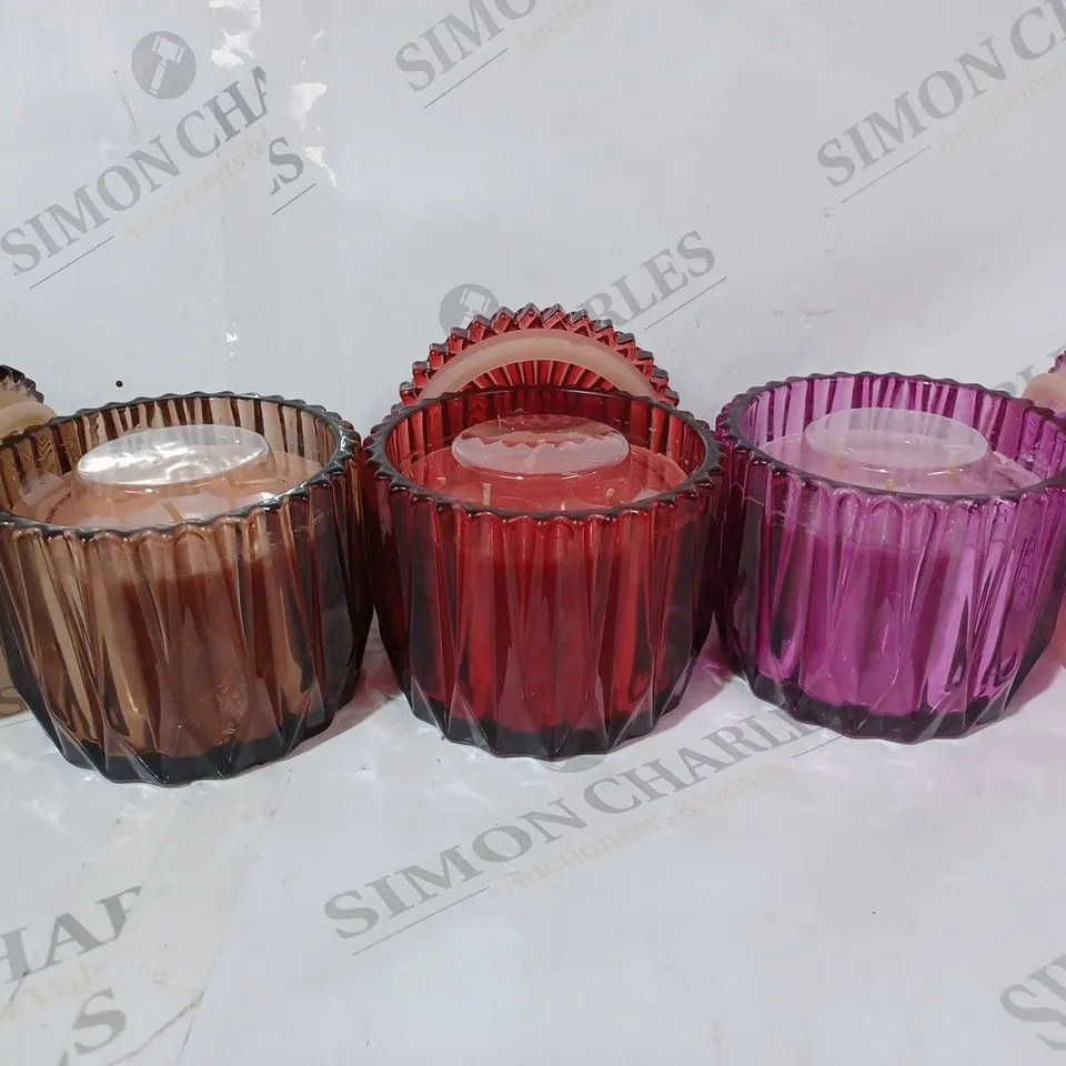 HOMEWORX BY HARRY SLATKIN SET OF FACETED 3 WICK CANDLES 