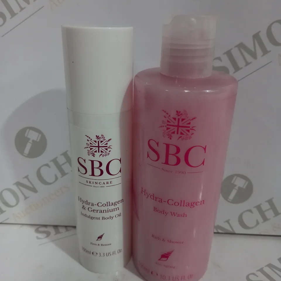 SET OF 2 SBC HYDRA-COLLAGEN BODY WASH - BODY OIL 