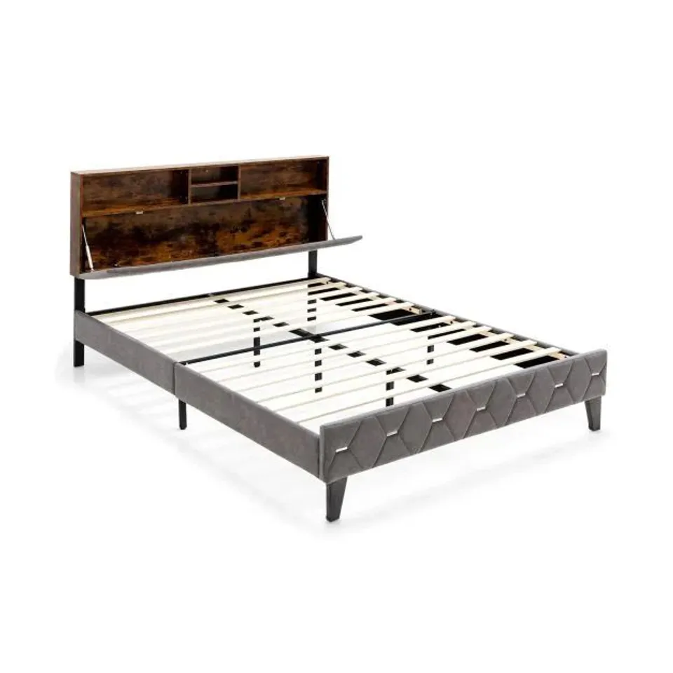 BOXED COSTWAY KINGSIZE BED FRAME WITH HEADBOARD