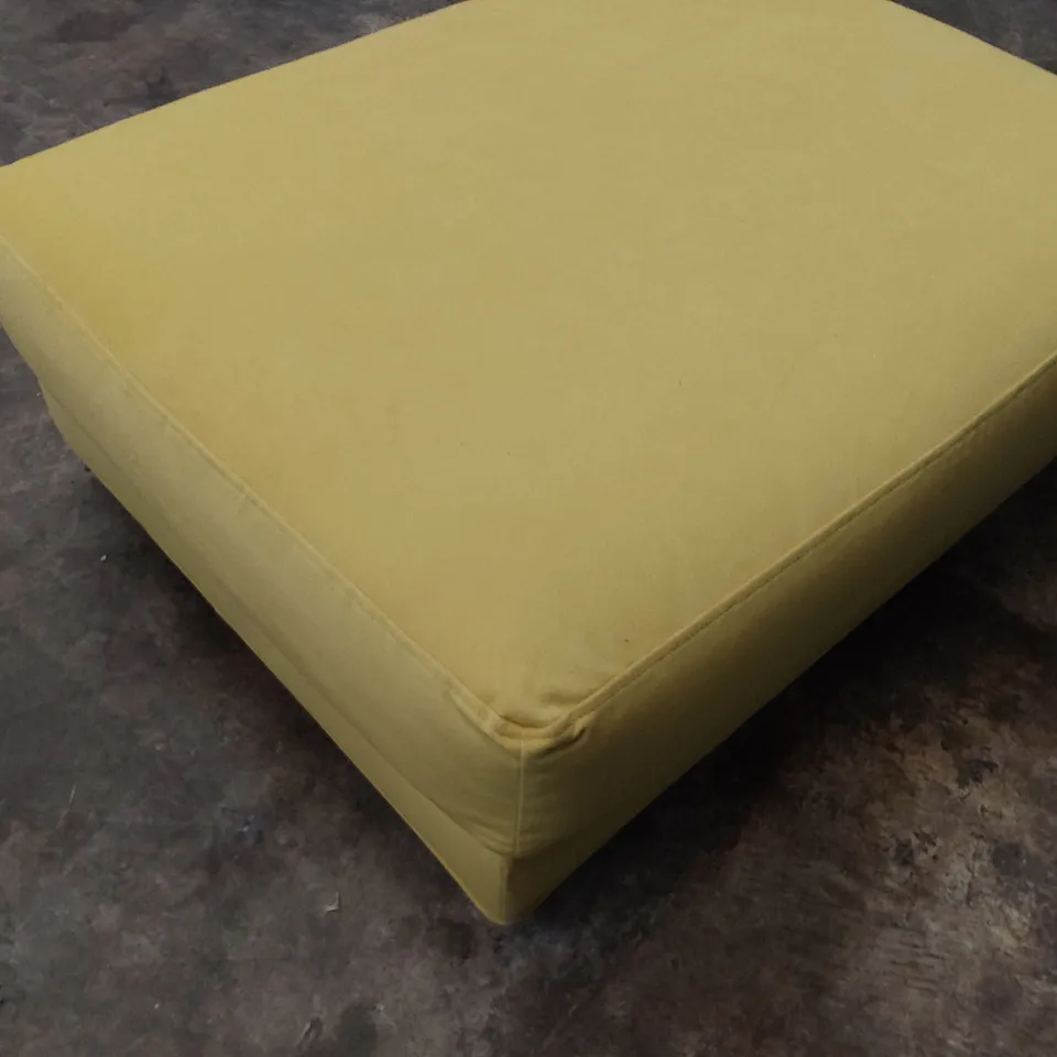QUALITY BRITISH DESIGNER LOUNGE Co. RECTANGULAR FOOTSTOOL GOLD PLUSH FABRIC 