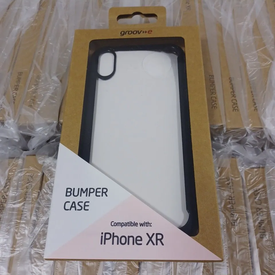 LOT OF APPROXIMATELY 100 GROOVE BUMPER CASES FOR IPHONE XR - BLACK