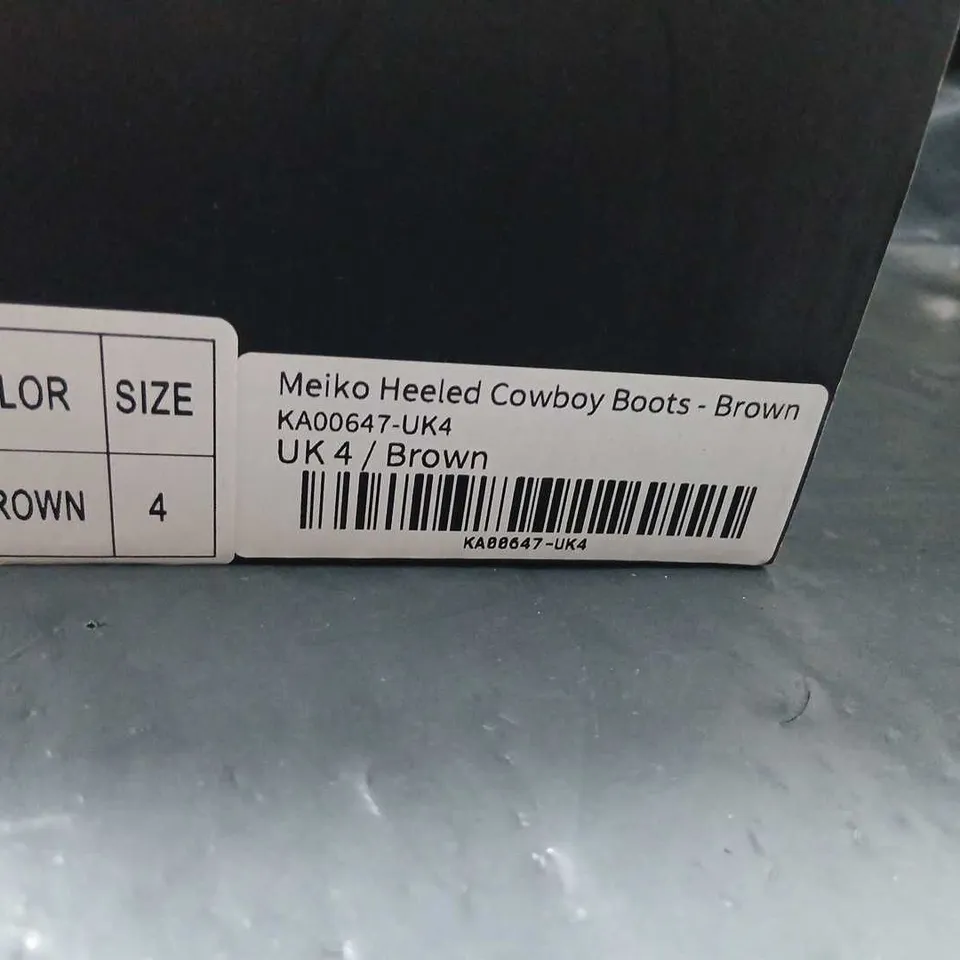 KOI X HATSUNE MIKU MEIKO HEELED COWBOY BOOTS - BROWN, UK4