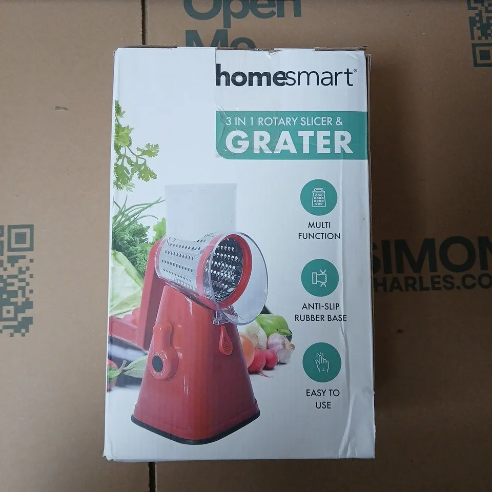 HOMESMART 3-IN-1 ROTARY SLICER & GRATER - BOXED
