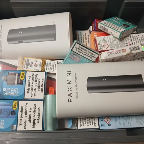 APPROXIMATELY 20 ASSORTED E-CIGARETTE PRODUCTS TO INCLUDE BRANDS SUCH AS PAX, DOJO, ELFBAR, ETC - COLLECTION ONLY
