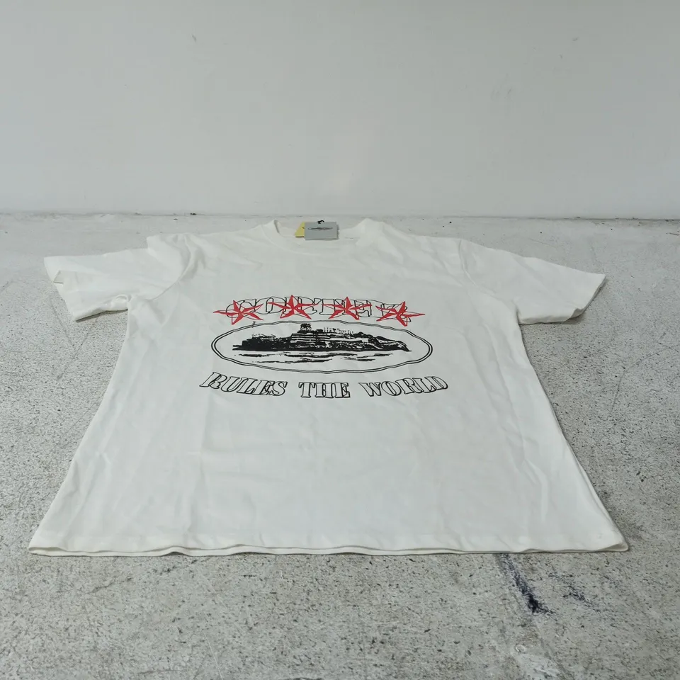 CORTEIZ RULES THE WORLD T SHIRT SMALL TAGGED