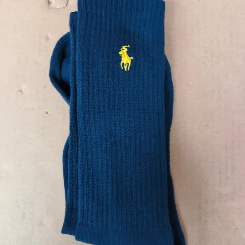 POLO RALPH LAUREN CUSHIONED COMFORT SOLE ARCH SUPPORT CLASSIC SPORT SOCKS IN NAVY (1 PAIR)