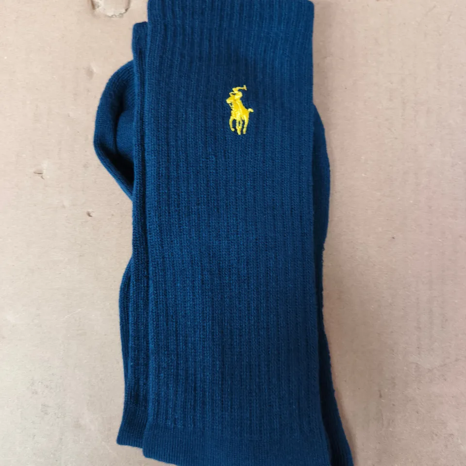 POLO RALPH LAUREN CUSHIONED COMFORT SOLE ARCH SUPPORT CLASSIC SPORT SOCKS IN NAVY (1 PAIR)