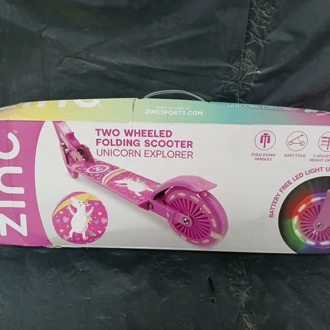 ZINC TWO WHEELED FOLDING SCOOTER UNICORN EXPLORER 
