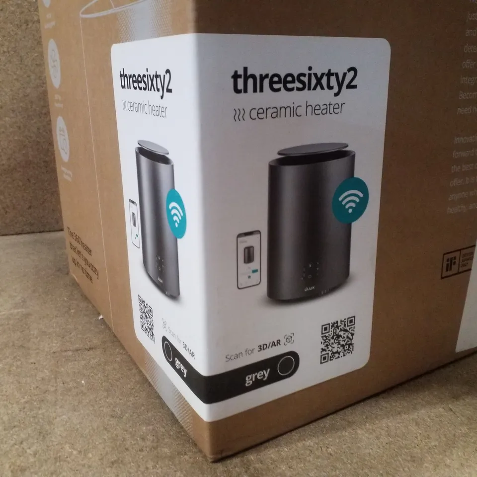 BOXED DUUX THREESIXTY2 CERAMIC HEATER - GREY