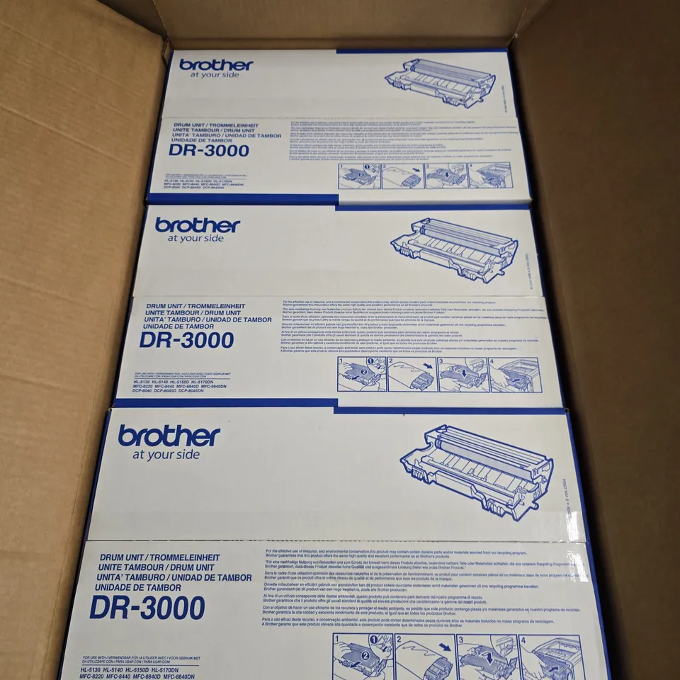 3 X BOXED BROTHER DR-3000 DRUM UNITS 