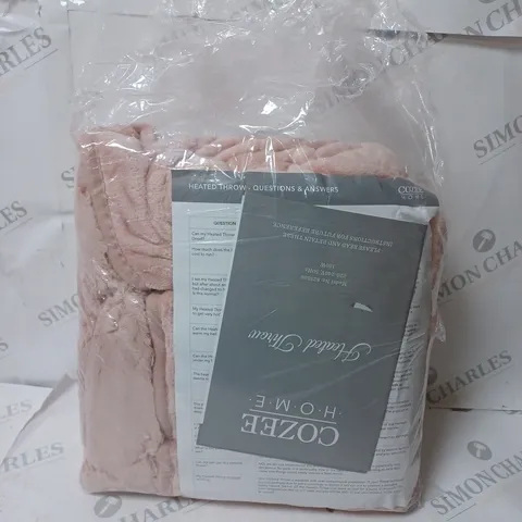 BOXED COZEE HOME HEATED BLANKET IN PINK