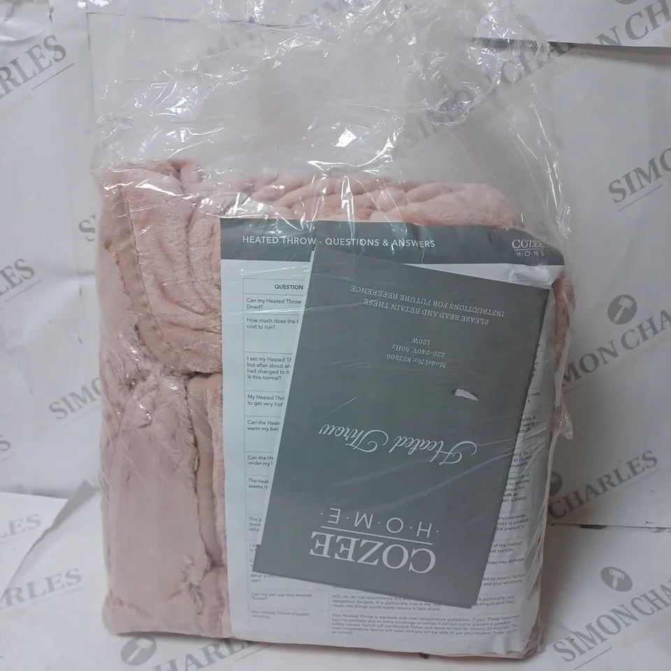 BOXED COZEE HOME HEATED BLANKET IN PINK