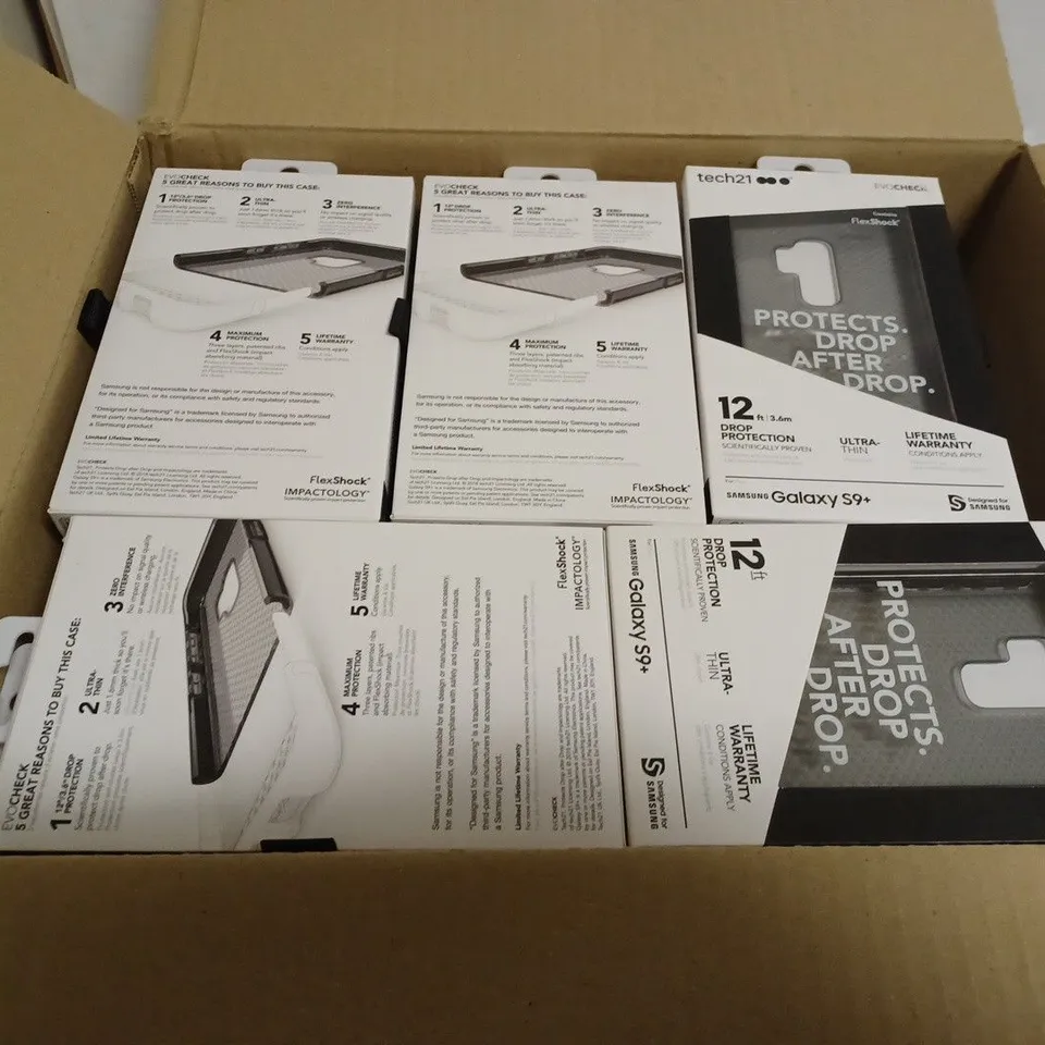 LOT OF 75 X TECH21 EVO CHECK CASE FOR SAMSUNG GALAXY S9 PLUS - SMOKEY/BLACK - 4 X TECH21 T21-5857 - EVO CHECK IPHONE X ROSE TINT