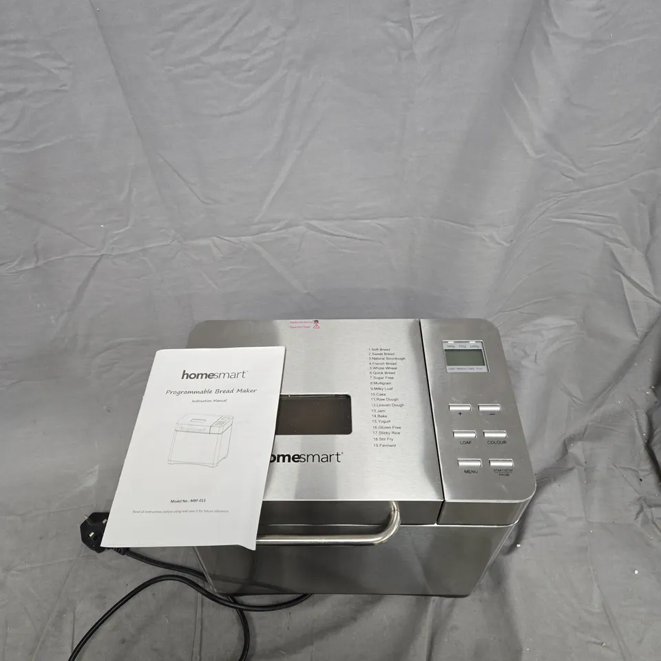 HOMESMART PROGRAMMABLE BREAD MAKER – STAINLESS STEEL