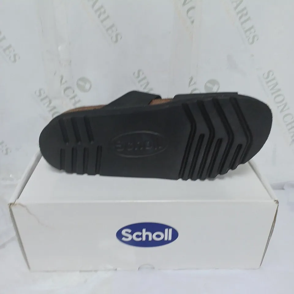 BOXED SCHOLL SOFT STEP LADIES SANDALS BUCKLE FASTENING SIZE 6 BLACK