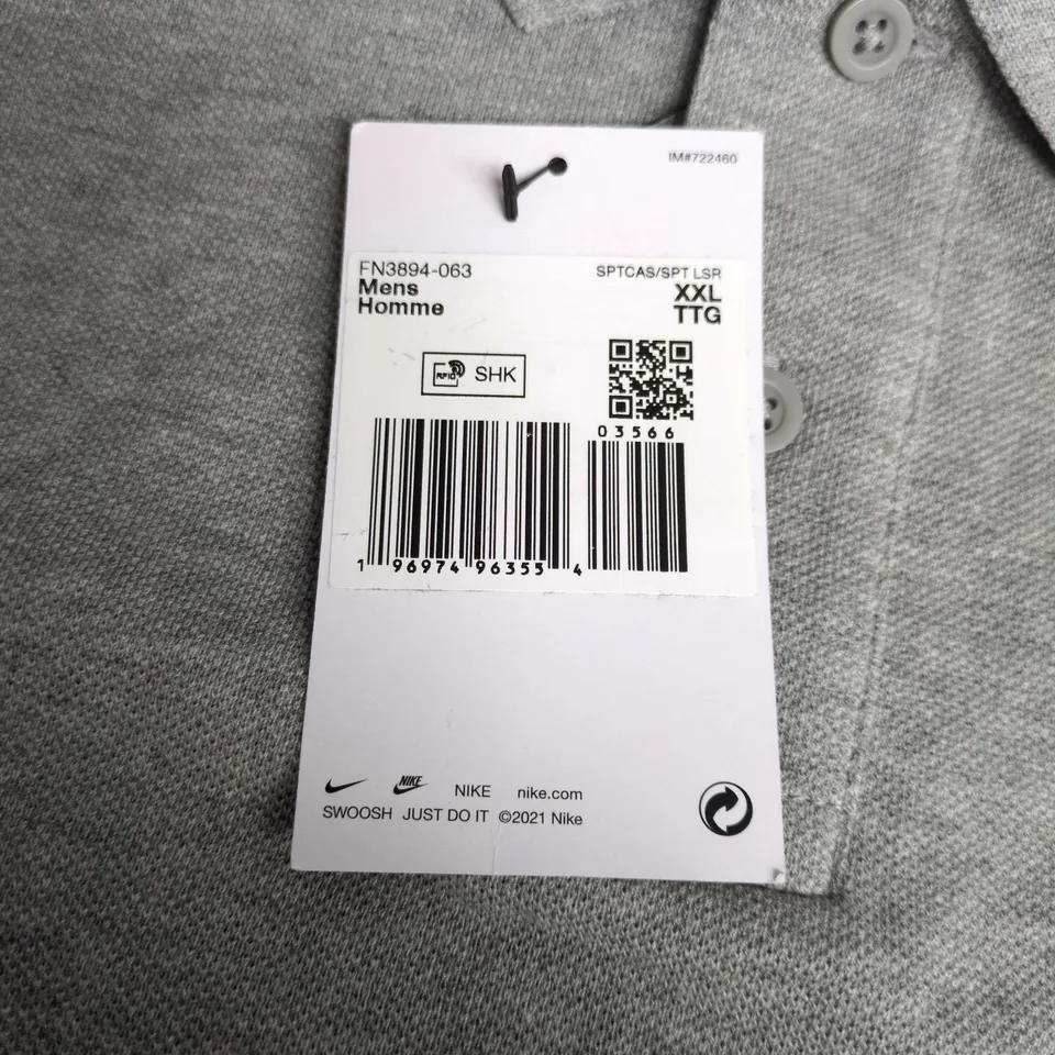 NIKE POLO SHIRT IN GREY, SIZE XXL