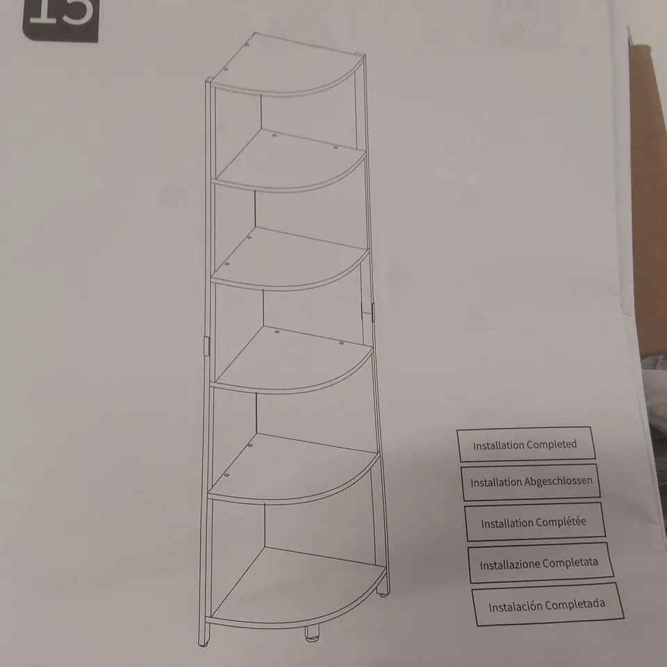BOXED WOODEN CORNER SHELF IN WHITE