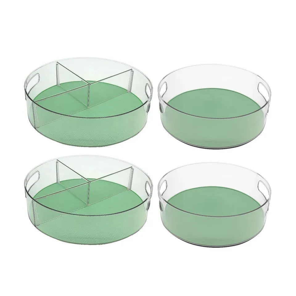 COOK'S ESSENTIALS SET OF 4 TURNTABLE STORAGE ORGANISERS WITH DIVIDERS