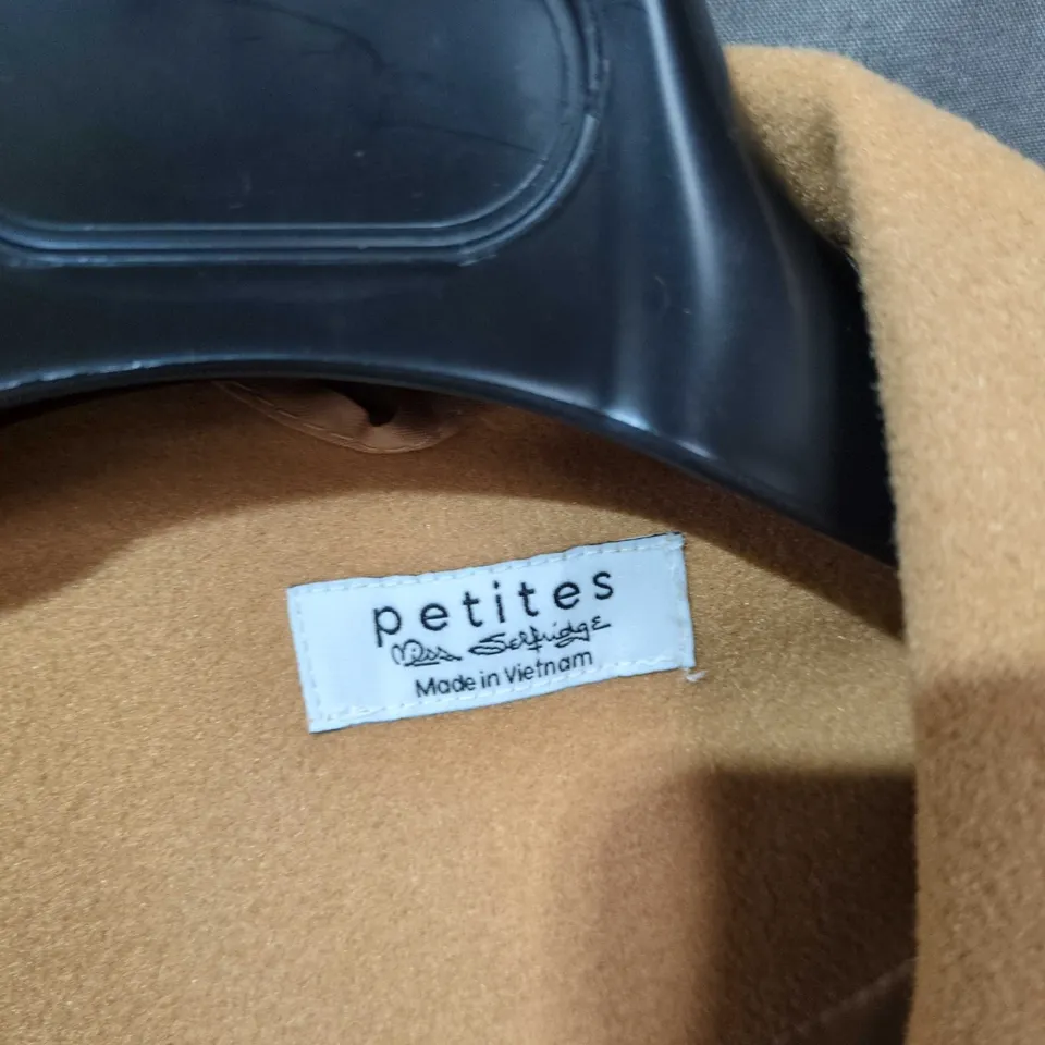 PETITE MISS SELFRIDGES  CAMEL COAT – WOMEN'S POLYESTER COAT, UK 16 (EU 44, US 12), 